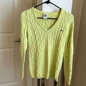 Lacoste Cable Knit Sweater size S lime green